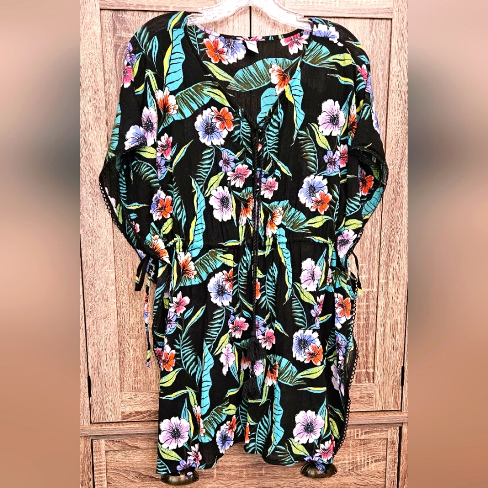 Old Navy Tropical Swim Gauze Coverup Women's Sz M
